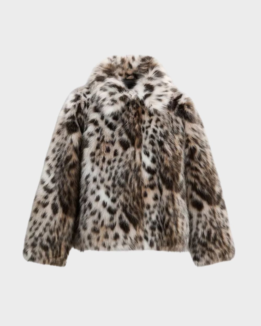 LEOPARD FAUX FUR COAT