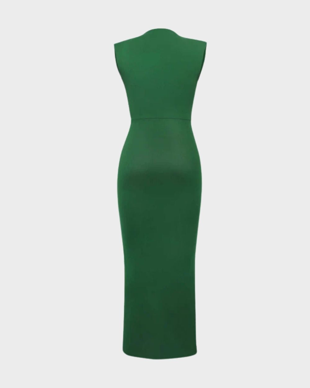 Vigna Deep V-Neck Sleeveless Midi Dress