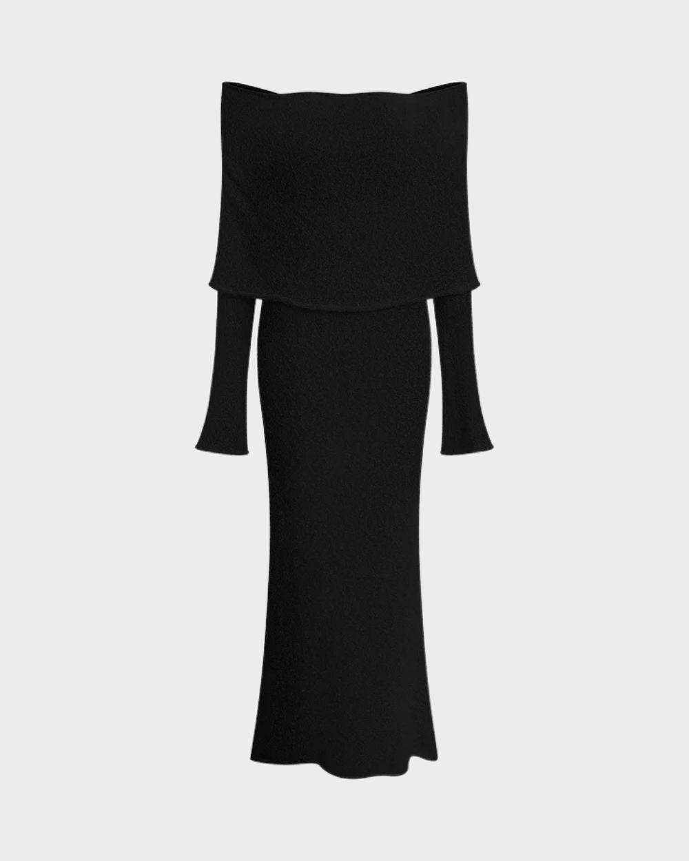 Gran Paradiso Off Shoulder Open Knit Maxi Dress